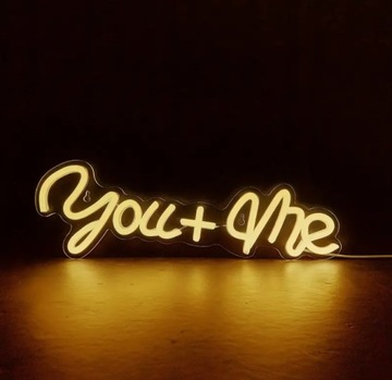 Neon Dekoracyjny Napis LED You + Me WYPRZEDAŻ