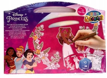 Kolorowanka filcowa książeczka do rysowania malowania Księżniczki Disney