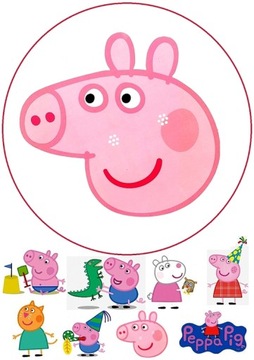 OPŁATEK NA TORT ŚWINKA PEPPA OKRĄGŁY 20CM GRUBY!