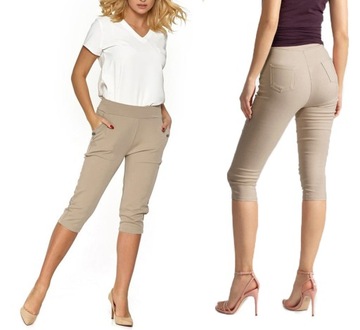 SPODNIE krókie RYBACZKI jeans piaskowy 322 36 S
