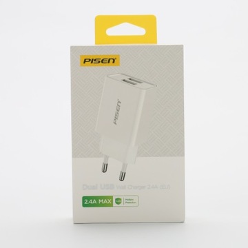 БЫСТРОЕ ЗАРЯДНОЕ УСТРОЙСТВО 2x USB ДЛЯ ПЛАНШЕТНОГО ТЕЛЕФОНА UNIVERSAL 2.4A PISEN