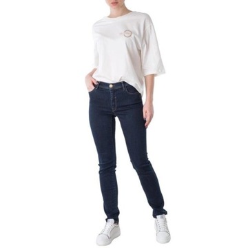 Spodnie TRUSSARDI damskie jeansowe rurki skinny granatowe klasyczne r. W25