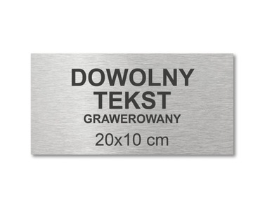 Tabliczka DOWOLNY NAPIS TEKST GRAWER 20x10 cm samoprzylepna