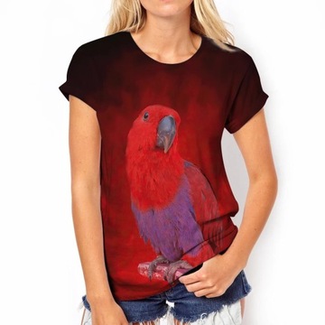 Fashion T-shirts For Women Gradient Parrot Tops Te