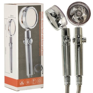 Душевая трубка с турбинным шлангом, регулируемая, серебристая VIP SET