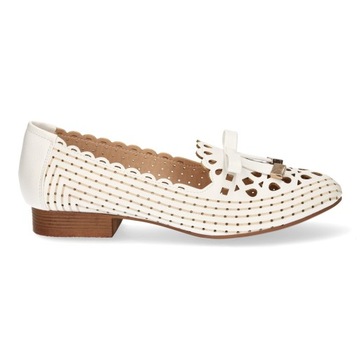 АЖУРНЫЕ БАЛЕТКИ ЖЕНСКИЕ С ЛУКОМ, УДОБНЫЕ, НА ПЛОСКОМ КАБЛУКЕ, БЕЛЫЕ 38