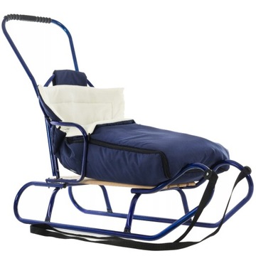 METALOWE SANKI DZIECIĘCE Z OPARCIEM ZE ŚPIWORKIEM + PCHACZ SOLIDNE POLSKIE