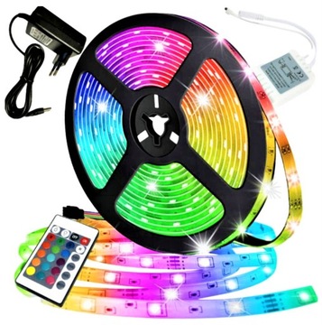 ВОДОНЕПРОНИЦАЕМЫЕ ЦВЕТНЫЕ СВЕТОДИОДЫ RGB СВЕТОДИОДНАЯ ЛЕНТА ВОДОНЕПРОНИЦАЕМАЯ 5м С ДИСТАНЦИОННЫМ УПРАВЛЕНИЕМ