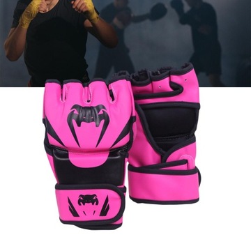 Rękawice Mma Sprzęt sparingowy Wodoodporne rękawice bokserskie dla dorosłych mężczyzn unisex, różowe