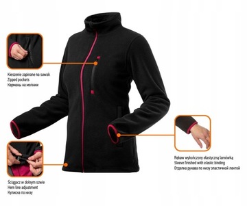 BLUZA POLAROWA DAMSKA CZARNA, ROZMIAR XXL