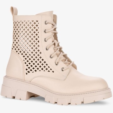 АЖУРНЫЕ БОТИНКИ ЖЕНСКИЕ НА ПЛАТФОРМЕ, НА ШНУРОВКЕ, размер 40