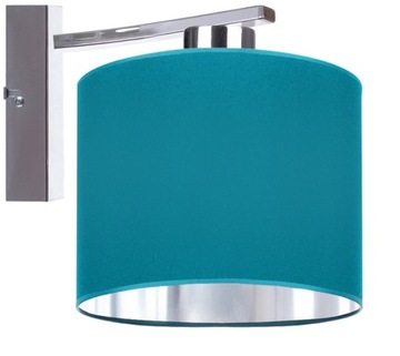 LAMPA KINKIET ŚCIENNY ABAŻUR NOWOCZESNY TURKUSOWY