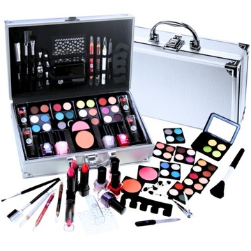 KUFEREK WALIZKA NA KOSMETYKI MAKIJAŻ CIENIE PALETA ZESTAW 48 EL PREZENT*