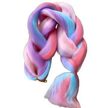 Синтетические волосы для косичек, СВЕТЯЩИЕСЯ ЦВЕТНЫЕ, для детских кос.