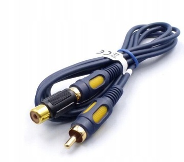 zestaw kabel przedłużacz 1RCA gniazdo - wtyk 3,0 m