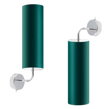 Kinkiet abażur lampa ścienna LED E14 kinkiet ścienny butelkowa zieleń