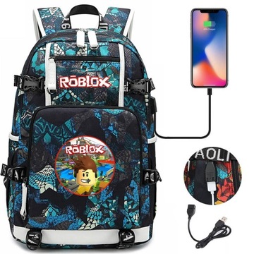 ВОДОНЕПРОНИЦАЕМЫЙ ШКОЛЬНЫЙ РЮКЗАК ROBLOX USB НОВЫЙ