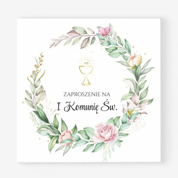 Zaproszenia na KOMUNIE+ koperta - gotowy wzór