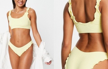 Vero Moda Cytrynowa góra od bikini z falbanką M