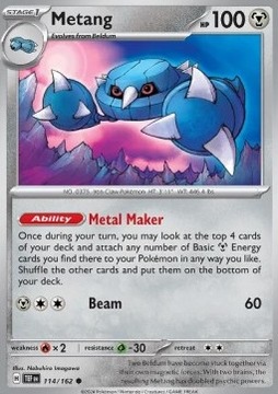 Karta Pokemon Metang (TEF 114) 114/162
