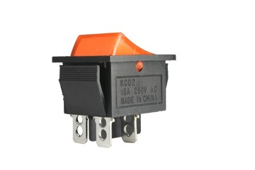 PRZEŁĄCZNIK PODŚWIETLANY AC 15A 250V ŻÓŁTY 10szt.
