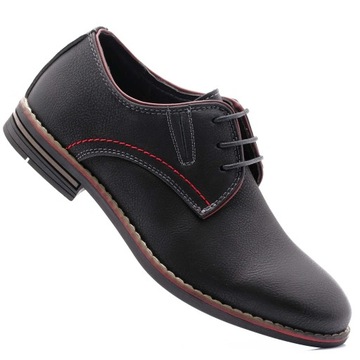BUTY CHŁOPIĘCE KOMUNIJNE WIZYTOWE CZARNE C422 PANTOFLE 33