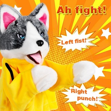 Интерактивная игрушка «Собака кунг-фу и хаски» — новинка 2024 года, кукла «Бокс и хитрая рука»