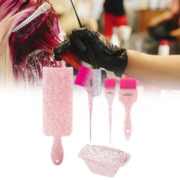 Набор красок для волос, портативный, легко моющийся осветлитель для волос, 3 щетки розового цвета