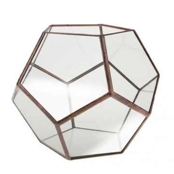 Szklane geometryczne pudełko do terrarium na stół z sukulentami