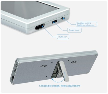 Боковой монитор IPS 8,8 дюйма с HDMI, динамик HiFI