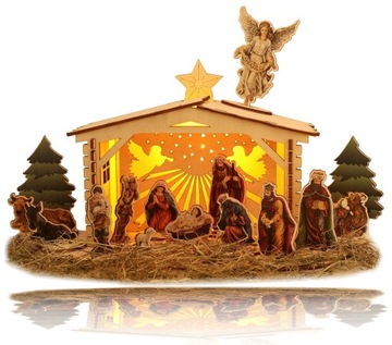 РОЖДЕСТВЕНСКИЙ вертеп 35 СМ, 3D С ПОДСВЕТКОЙ V4