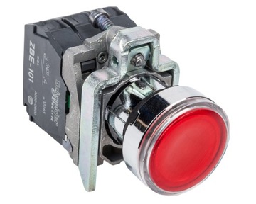 Przycisk sterowniczy 22mm czerwony z podświetle. 1Z 1R XB4BW34M5 Schneider