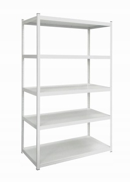 Regał metalowy PIKA kolor biały 5 półek 180x80x30