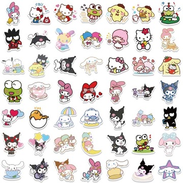 100 sztuk Sanrio Cartoon Kawaii Kuromi moja melodia naklejka na