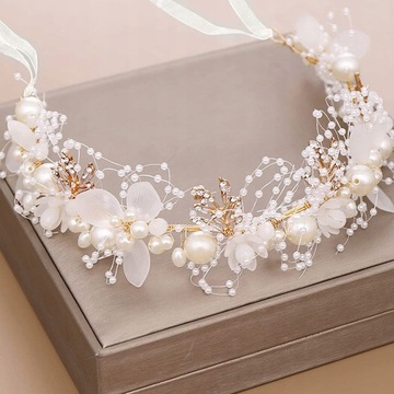 Украшение для волос, венок для причастия с жемчугом