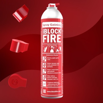 SPRAY GAŚNICZY DOMOWY iBlockFIRE PIANOWY ABCF 0,6L BIO GAŚNICA DOMOWA