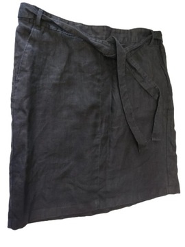 M&S spódnica lniana czarna z paskiem 42
