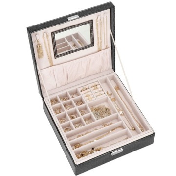 SZKATUŁKA NA BIŻUTERIĘ ETUI ORGANIZER PUDEŁKO ELEGANCKIE KUFEREK DLA KOBIET