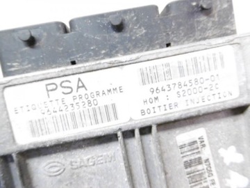 ДВИГАТЕЛЬ XSARA КОМПЬЮТЕР 9643784580 1,6 16 В