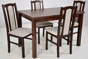 ДЕРЕВЯННЫЙ КУХОННЫЙ стол 120 см и 4 стула КОРИЧНЕВЫЙ БЕЖЕВЫЙ