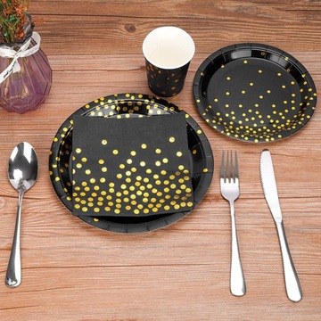 Салфетки бумажные белые с золотым горошком, 10 шт.