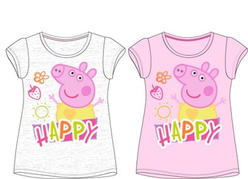 ŚWINKA PEPPA BLUZKA 110 T-SHIRT LICEN CUDNA szara