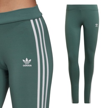 LEGGINSY DAMSKIE ADIDAS SPODNIE 3 PASKI BAWEŁNIANE