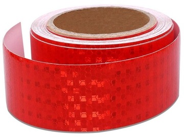 СВЕТООТРАЖАЮЩАЯ ЛЕНТА КРАСНАЯ СОТОВАЯ ФОЛЬГА 5 СМ