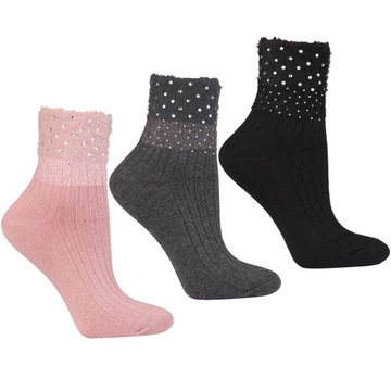 MORAJ skarpetki damskie skarpety GLAMOUR z cyrkoniami 35-38
