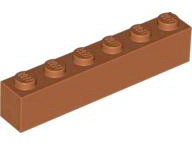 LEGO 3009 C pomarańczowa belka brick 1x6 2szt