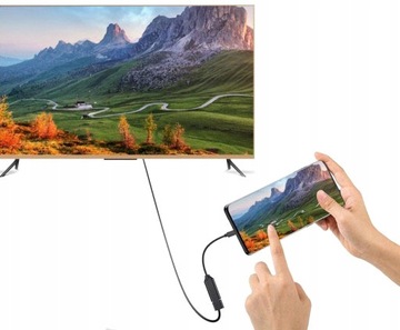 KABEL ADAPTER ALUMINIOWY MHL USB-C do HDMI 4k TV