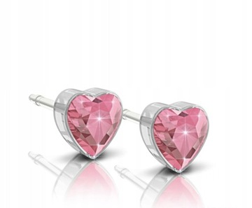 BLOMDAHL KOLCZYKI HIPOALERGI. HEART LIGHT ROSE 6mm