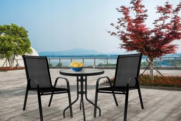 КОМПЛЕКТ САДОВОЙ МЕБЕЛИ БАЛКОН ТЕРРАСА СТОЛ FI60 + 2x СТУЛЬЯ БЕРГАМО 60 MI