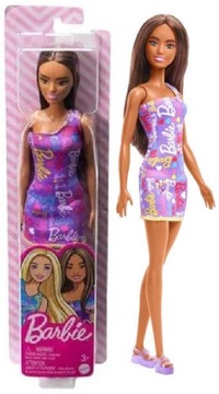 Lalka Mattel HGM57 Barbie Brunetka w fioletowej sukience